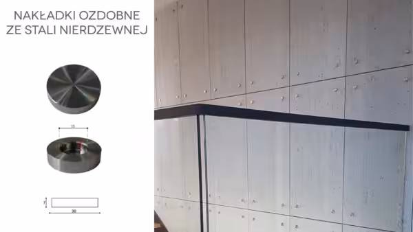 Nakładka ozdobna niefrezowana ze stali nierdzewnej na śruby widoczne