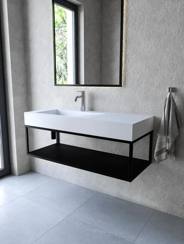 Stelaż 110 cm z półką  pod umywalkę