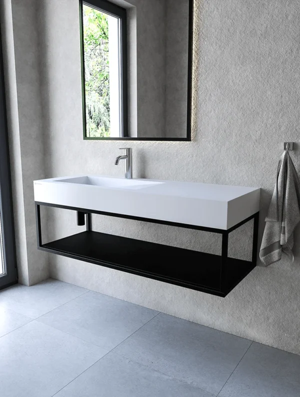 Stelaż 120 cm z półką  pod umywalkę