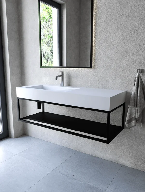 Stelaż 120 cm z półką i wieszakiem na ręcznik pod umywalkę