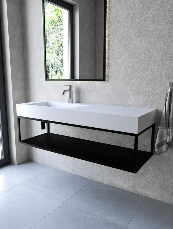 Stelaż 130 cm z półką  pod umywalkę