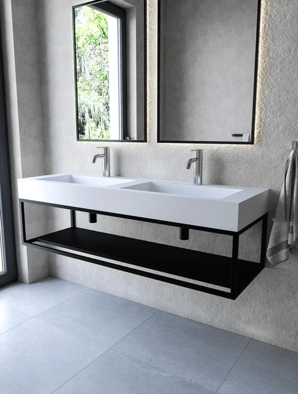 Stelaż 140 cm z półką  pod umywalkę