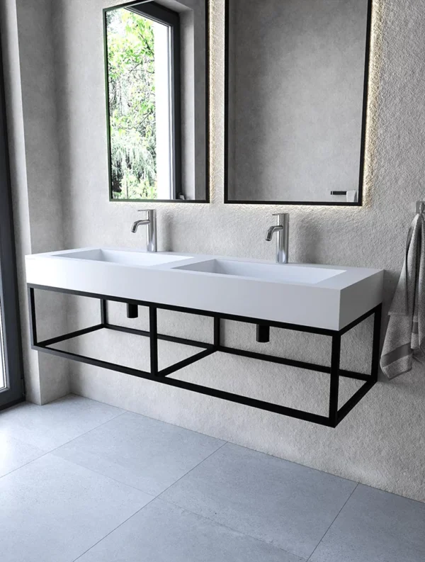 Stelaż 140 cm z półką i wieszakiem na ręcznik pod umywalkę