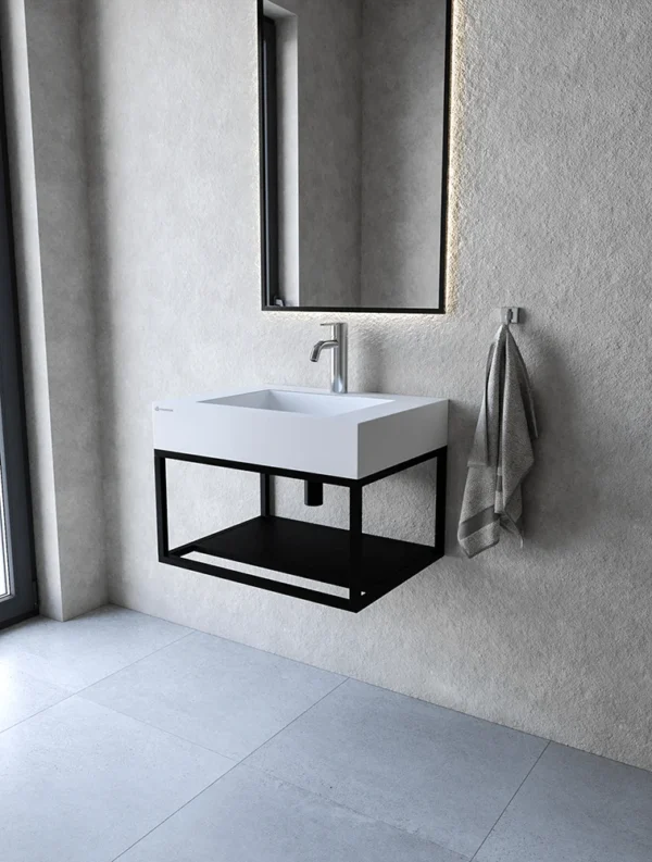 Stelaż 60 cm z półką i wieszakiem na ręcznik pod umywalkę