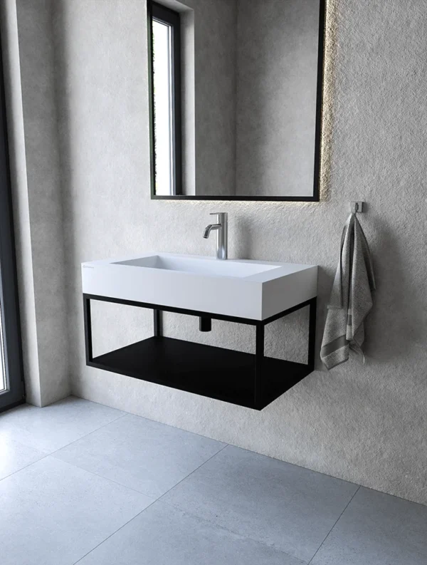 Stelaż 80 cm z półką  pod umywalkę