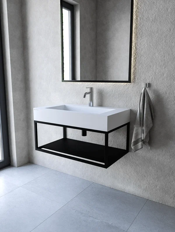 Stelaż 80 cm z półką i wieszakiem na ręcznik pod umywalkę