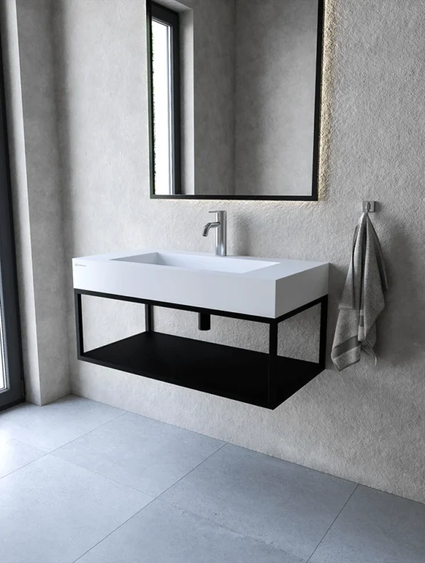 Stelaż 90 cm z półką  pod umywalkę