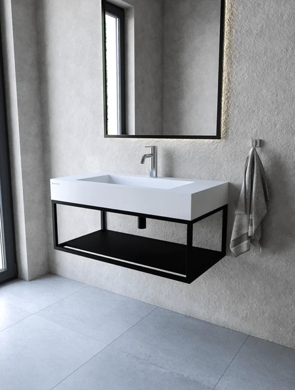 Stelaż 90 cm z półką i wieszakiem na ręcznik pod umywalkę