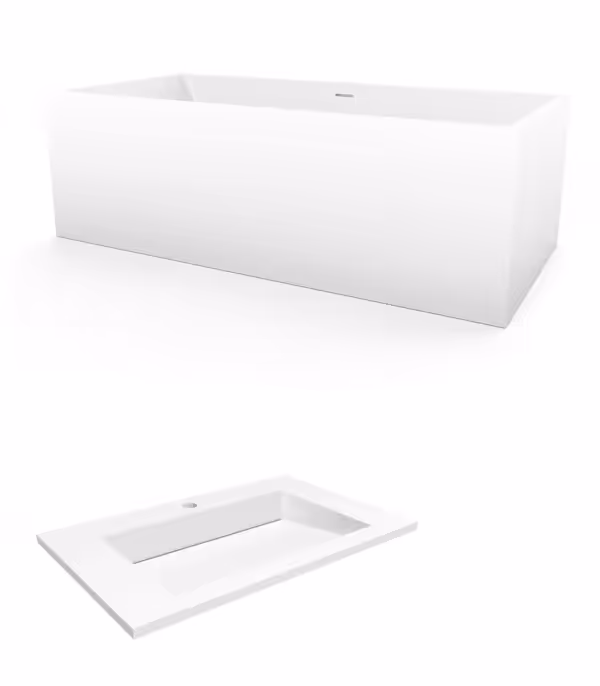 Zestaw umywalka U700-MCOLC/CR i wanna W1700-WRT4