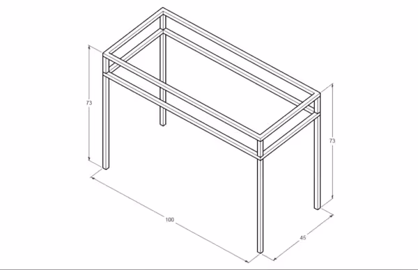 Stelaż stojący 100 cm pod umywalkę
