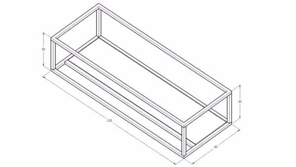 Stelaż 120 cm z półką i wieszakiem na ręcznik pod umywalkę