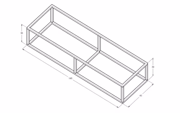 Stelaż 140 cm z półką i wieszakiem na ręcznik pod umywalkę