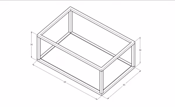 Stelaż 70 cm z półką  pod umywalkę