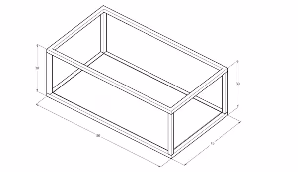 Stelaż 80 cm z półką  pod umywalkę