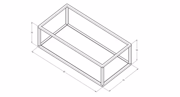 Stelaż 90 cm z półką  pod umywalkę