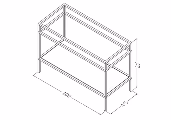 Stelaż stojący z półką 100 cm pod umywalkę