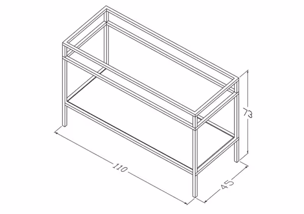 Stelaż stojący z półką 110 cm pod umywalkę