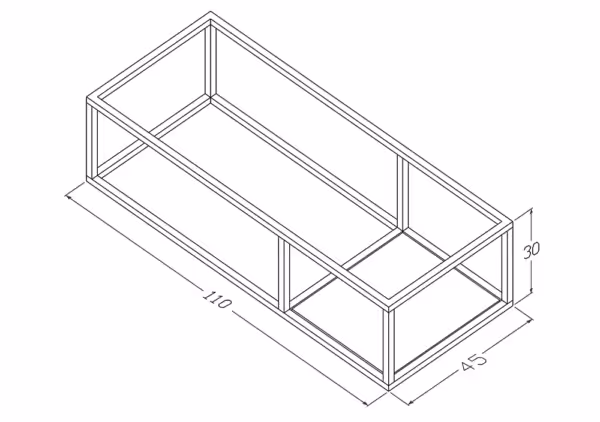 Stelaż wiszący 110 cm z małą półką pod umywalkę