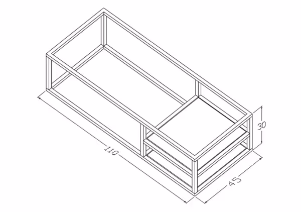 Stelaż wiszący 110 cm z dwoma półkami pod umywalkę