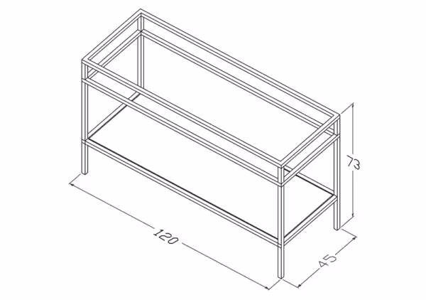 Stelaż stojący z półką 120 cm pod umywalkę