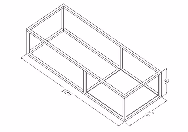 Stelaż wiszący 120 cm z małą półką pod umywalkę