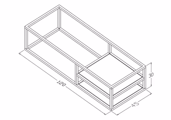 Stelaż wiszący 120 cm z dwoma półkami pod umywalkę