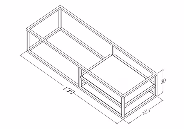 Stelaż wiszący 130 cm z dwoma półkami pod umywalkę