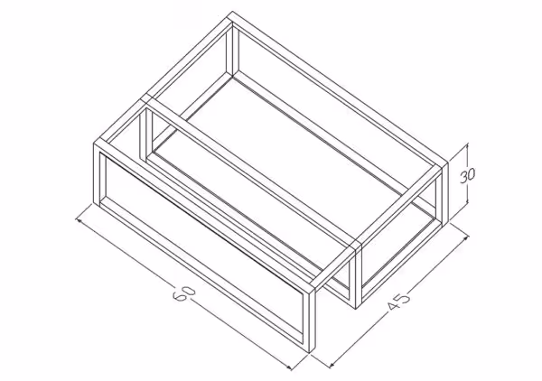 Mały stelaż wiszący pod umywalkę 130 cm