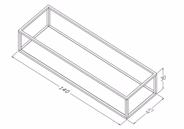 Stelaż wiszący 140 cm pod umywalkę