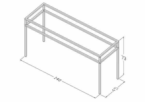Stelaż stojący 140 cm pod umywalkę