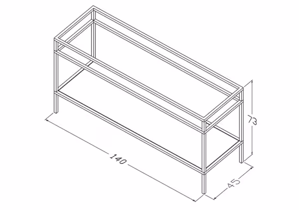 Stelaż stojący z półką 140 cm pod umywalkę