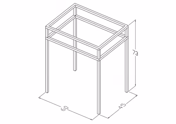 Stelaż stojący 60 cm pod umywalkę