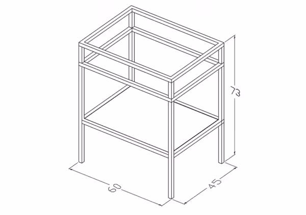 Stelaż stojący z półką 60 cm pod umywalkę