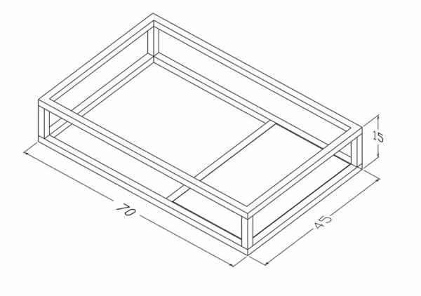 Stelaż wiszący 70 cm pod umywalkę