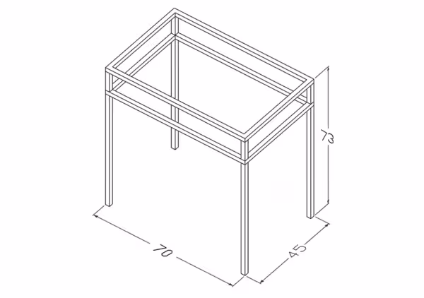 Stelaż stojący 70 cm pod umywalkę