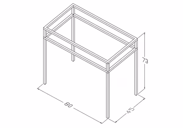 Stelaż stojący 80 cm pod umywalkę