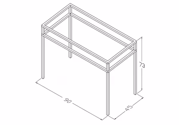 Stelaż stojący 90 cm pod umywalkę