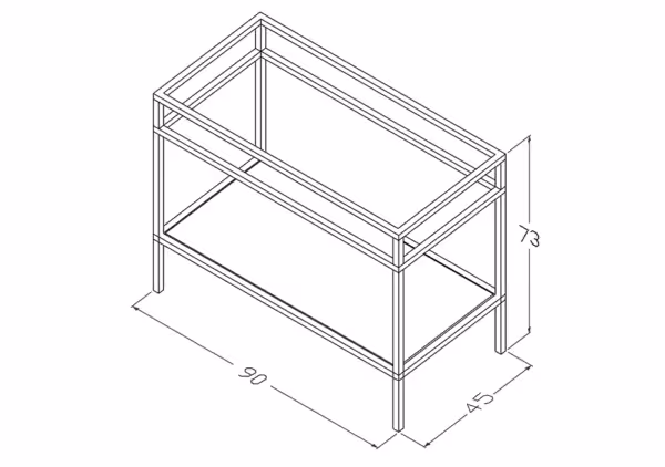 Stelaż stojący z półką 90 cm pod umywalkę