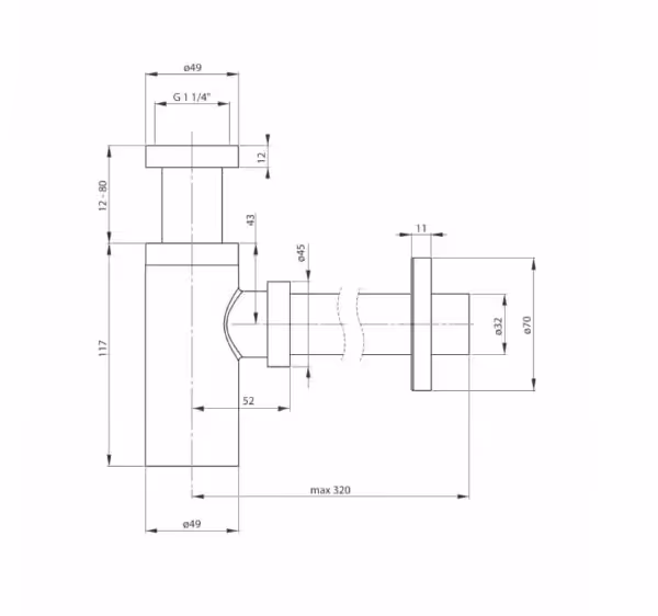 Syfon umywalkowy okrągły biały