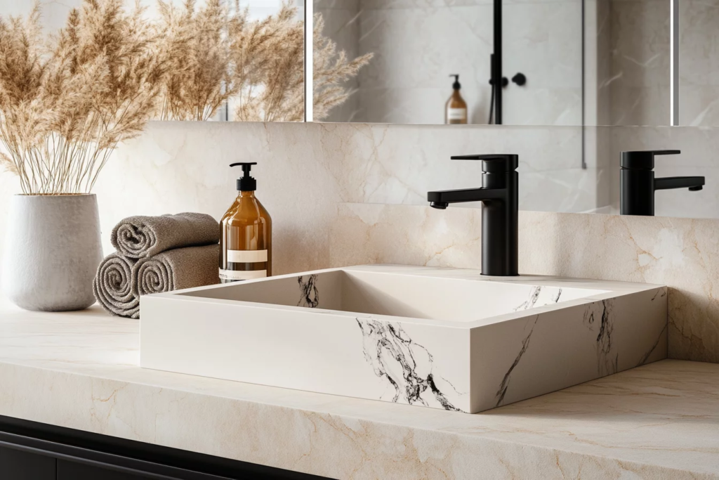 umywalka ze spieku kwarcowego